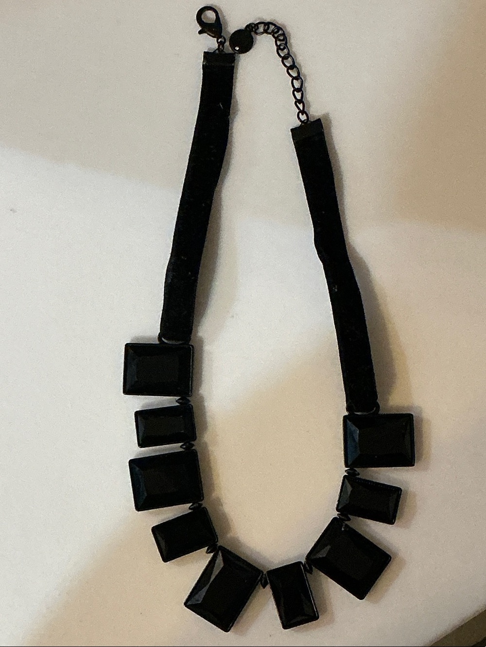 Black Statement Gem Necklace - Women Jewelry
